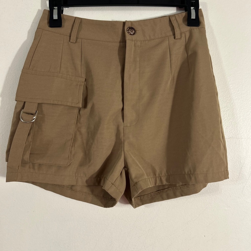 SHEINSXY Cargo Shorts Women S Tan High Waist Utility‎ D-Ring Pocket